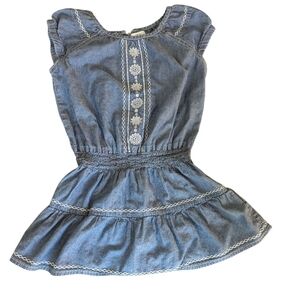 5/$15 Place 1989 Girls Blue Denim Kids Dress- Size 3T